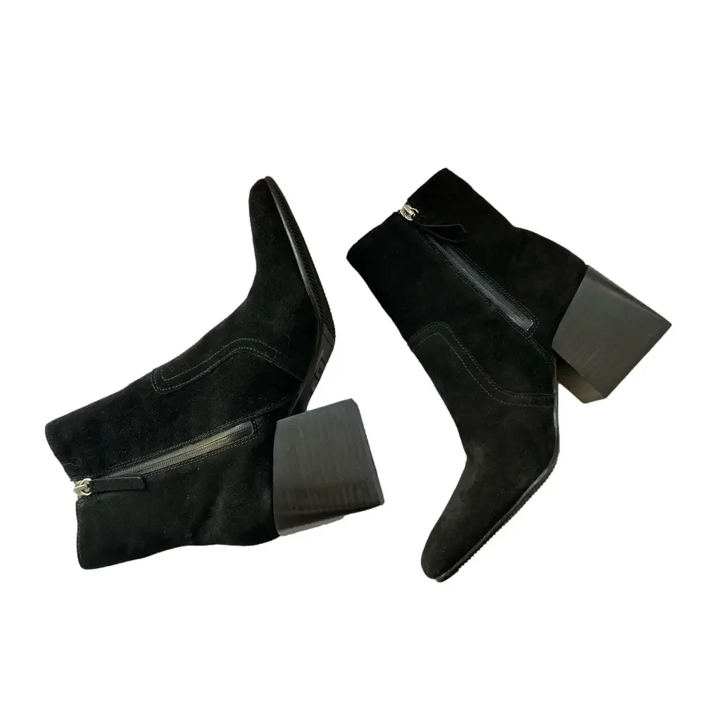 Blondo Salome Black Size 9 Booties Waterproof Suede Stacked Heel Ankle Boots
